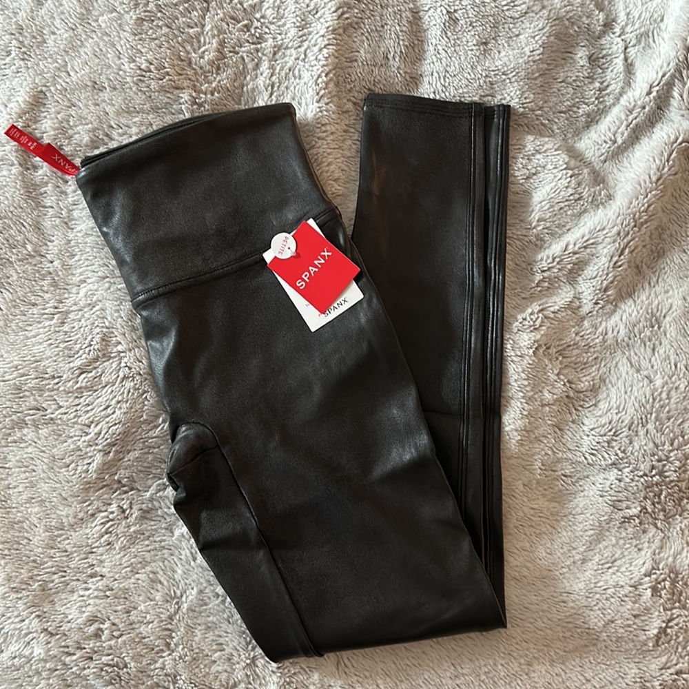 Spanx Faux Leather Leggings- PETITE